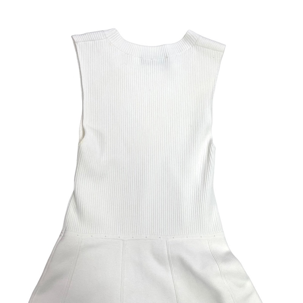 SANDRO Paris Areva Knit Sleeveless Dress in White R1632E-11 - Picture 5 of 7